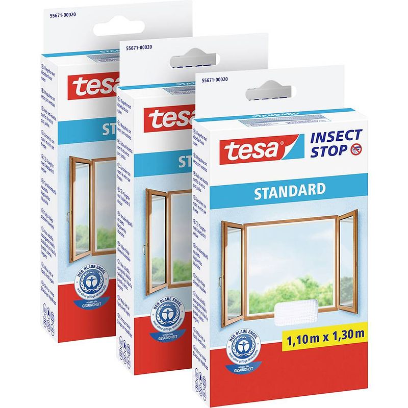 Foto van Tesa standard 55671-00500-00 vliegenhor wit 3 stuk(s)