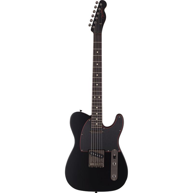 Foto van Fender made in japan limited hybrid ii telecaster noir rw satin black elektrische gitaar met gigbag