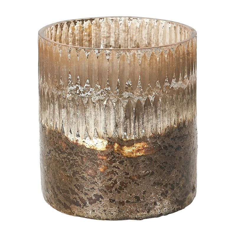 Foto van Waxinelichthouder met facet - metallic - ⌀7x8 cm