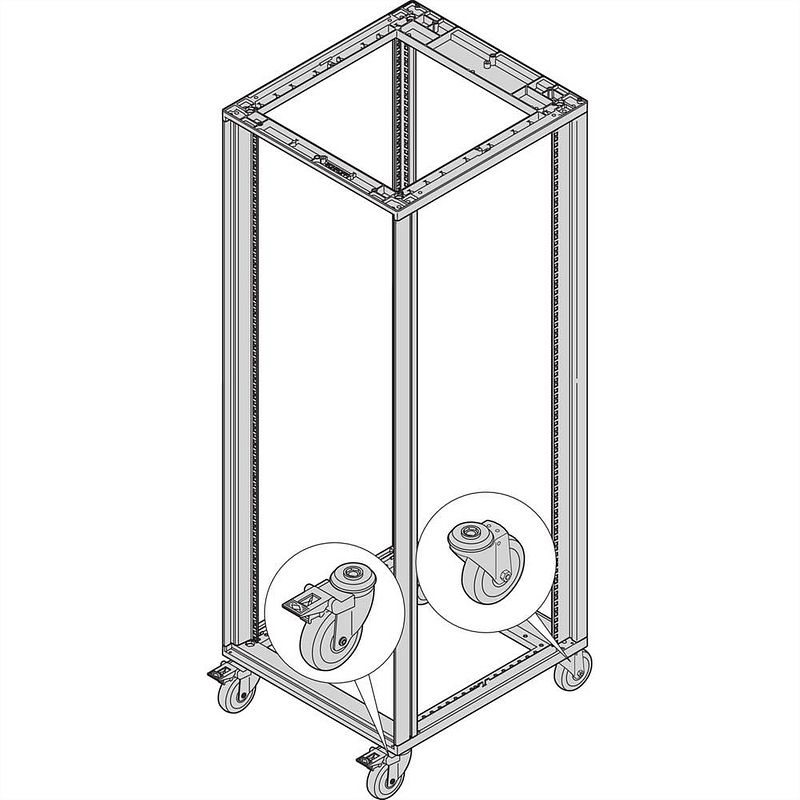 Foto van Schroff 27230110 19 inch wielen voor patchkast meerdere kleuren