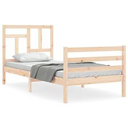 Foto van The living store bedframe massief grenen - 205.5 x 105.5 x 100 cm - multiplex lattenbodem