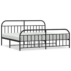 Foto van Vidaxl bedframe met hoofd- en voeteneinde metaal zwart 193x203 cm