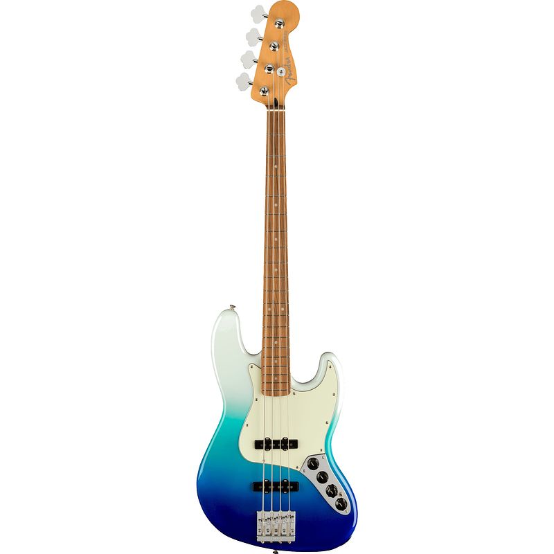 Foto van Fender player plus jazz bass belair blue pf elektrische basgitaar met gigbag