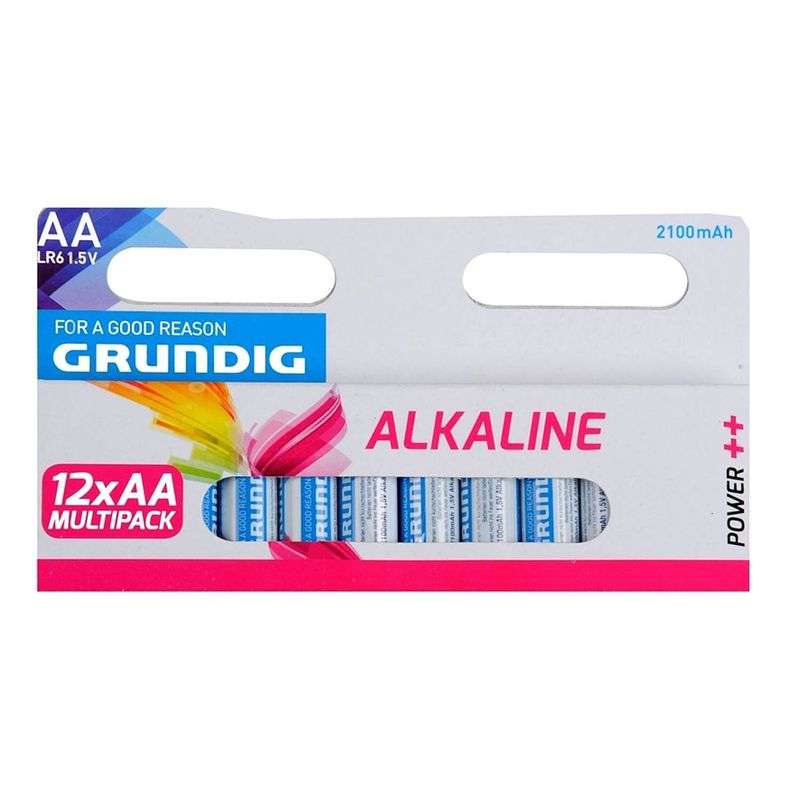 Foto van Grundig batterijen alkaline lr6 aa 2100 mah 12 stuks