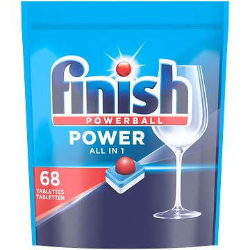Foto van 1+1 gratis | finish power all in 1 regular vaatwastabletten 68 stuks aanbieding bij jumbo
