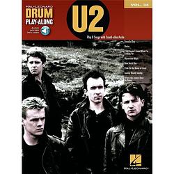 Foto van Hal leonard drum play-along u2 drumboek