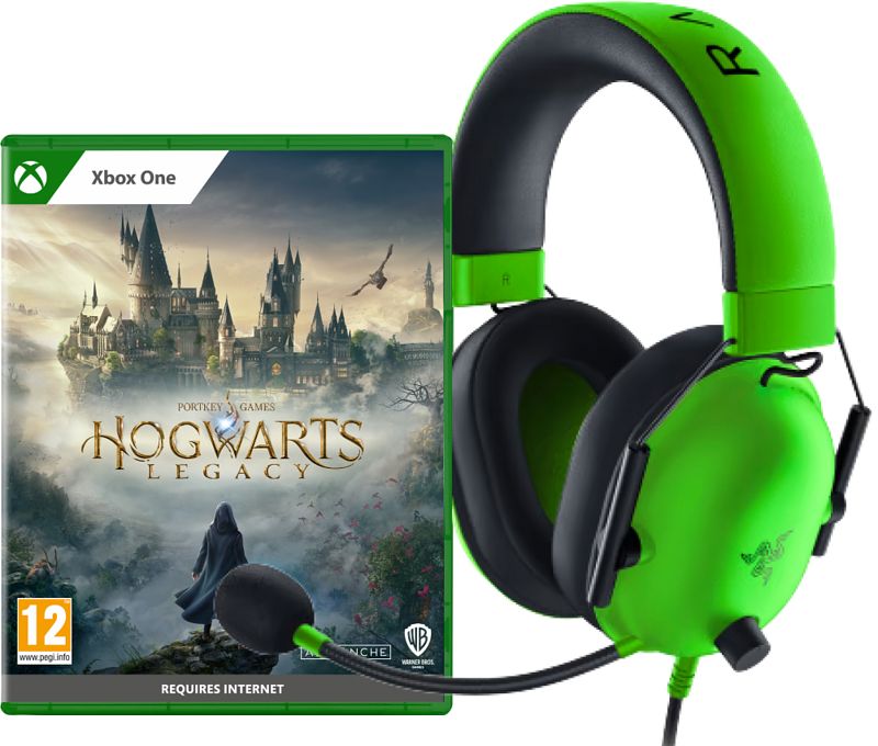 Foto van Hogwarts legacy xbox one + razer blackshark v2 x gaming head