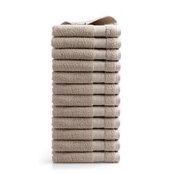 Foto van Seashell hotel handdoek - 12 stuks - taupe - 50x100cm