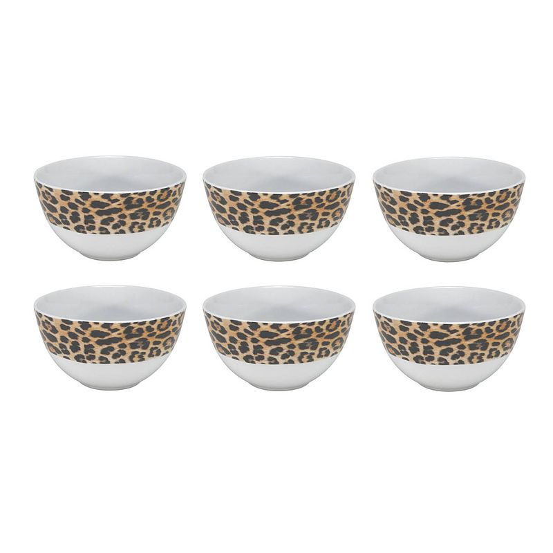 Foto van Studio tavola kommen leopard ø 14 cm - 6 stuks