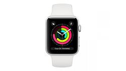 Foto van Apple watch series 3 gps 42mm aluminium case with white sport band smartwatch zilver