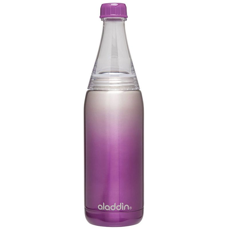 Foto van Aladdin waterfles fresco twist & go 27 cm rvs 600 ml paars