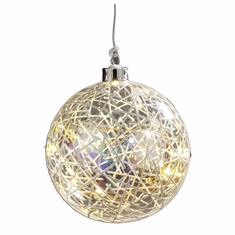 Foto van Kerstverlichting led glitter decoratie bol 12 cm - kerstverlichting figuur