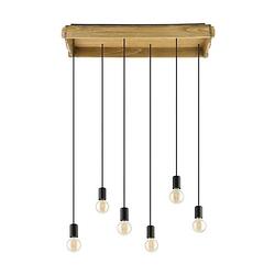 Foto van Eglo wootton hanglamp - e27 - ø 42.0 cm - zwart;bruin