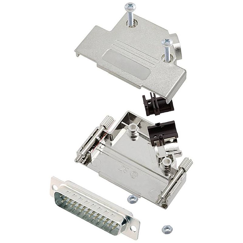 Foto van Encitech d45pk-m-25-dmp-w-k 6355-8010-03 d-sub male connectorset 45 ° aantal polen: 25 soldeerkelk 1 stuk(s)