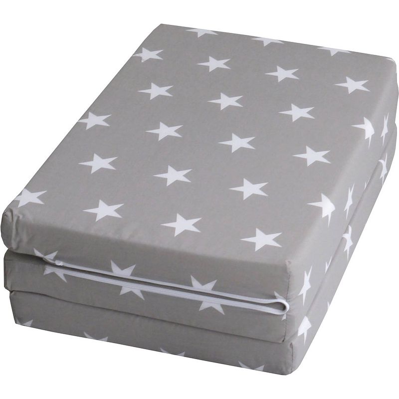 Foto van Roba matras little stars campingbed 60 x 120 cm polyester grijs