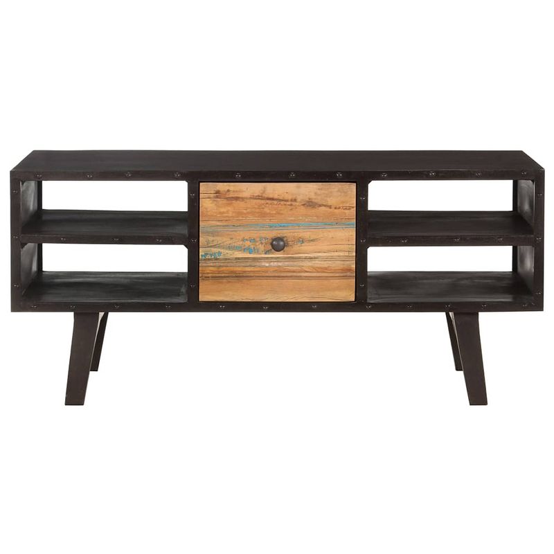 Foto van The living store salontafel vintage - hout - 100x50x45cm - met lade en schappen