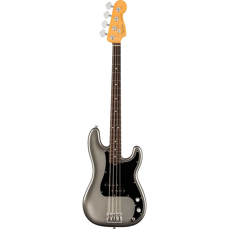 Foto van Fender american professional ii precision bass rw mercury elektrische basgitaar met koffer