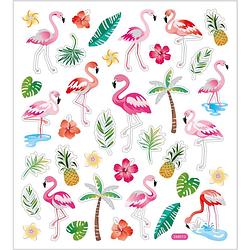 Foto van Creotime stickervel flamingo 16,5 x 15 cm 37 stuks