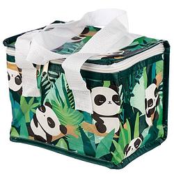 Foto van Kleine koelbox/koeltas panda print groen 4 liter - koeltas