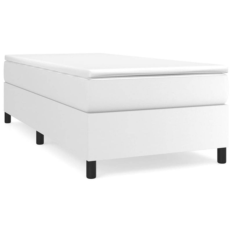 Foto van The living store boxspringframe - wit - 203 x 80 x 35 cm - kunstleer - geschikt voor 80 x 200 cm matras