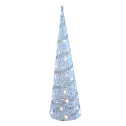 Foto van Led piramide kerstboom - h79 cm - wit - kunststof - kerstverlichting - kerstverlichting figuur