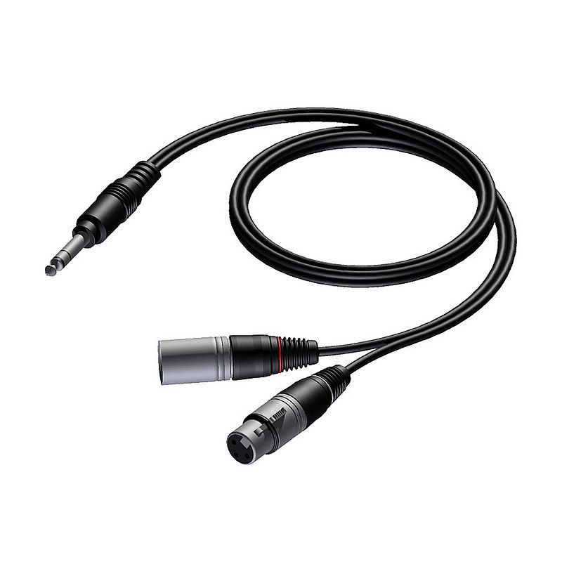 Foto van Procab cab709 basic xlr male/female - jack male stereo 5 m