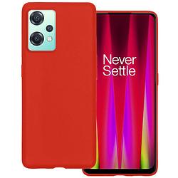 Foto van Basey oneplus nord ce 2 lite hoesje siliconen back cover case - oneplus nord ce 2 lite hoes silicone case hoesje - rood