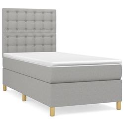 Foto van The living store boxspringbed - pocketvering - 90x200 cm - lichtgrijs