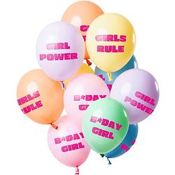 Foto van Folat ballonnen birthday girl meisjes 30 cm latex 12 stuks