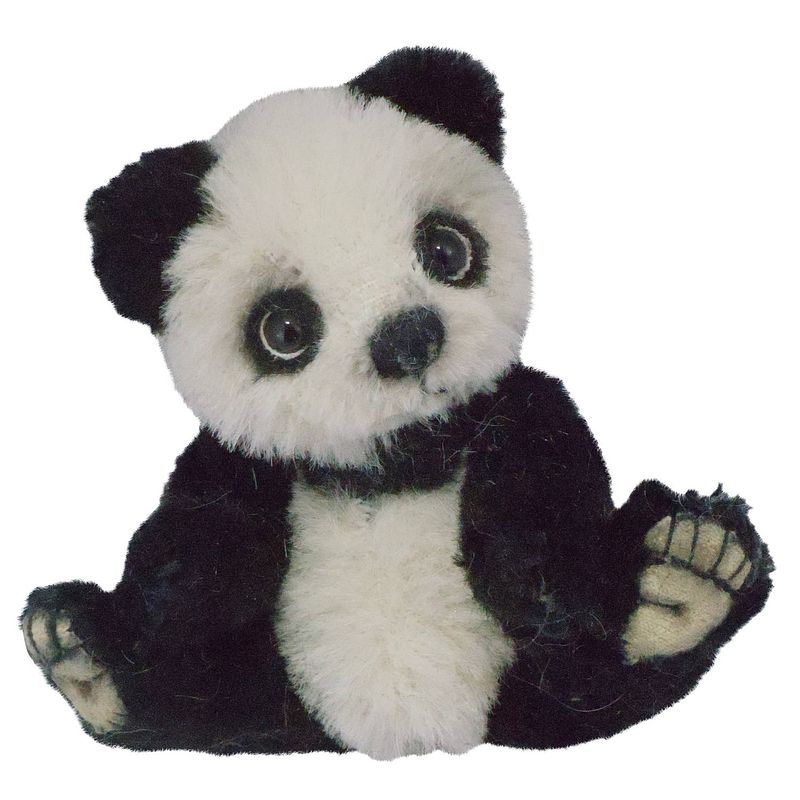 Foto van Clemens knuffelpanda hoshi junior 10 cm pluche zwart/wit