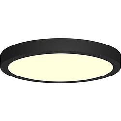 Foto van Led downlight - 18w - warm wit 3000k - mat zwart - opbouw - rond - aluminium - ø225mm