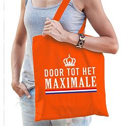 Foto van Oranje door tot het maximale katoenen tas voor dames - feest boodschappentassen