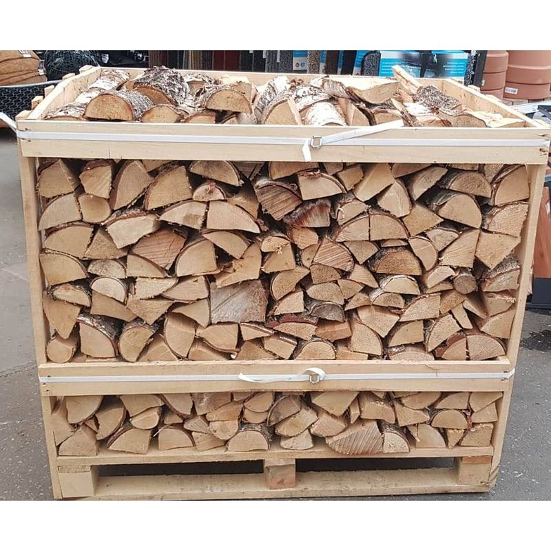 Foto van Warentuin mix - openhaard berken hout pallet