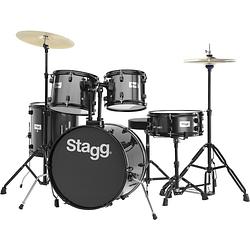 Foto van Stagg tim120b bk vijfdelig drumstel incl. hardware en bekkens