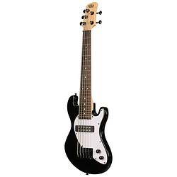 Foto van Kala solid body 5-string fretted u-bass jet black 5-snarige elektrische basgitaar met gigbag