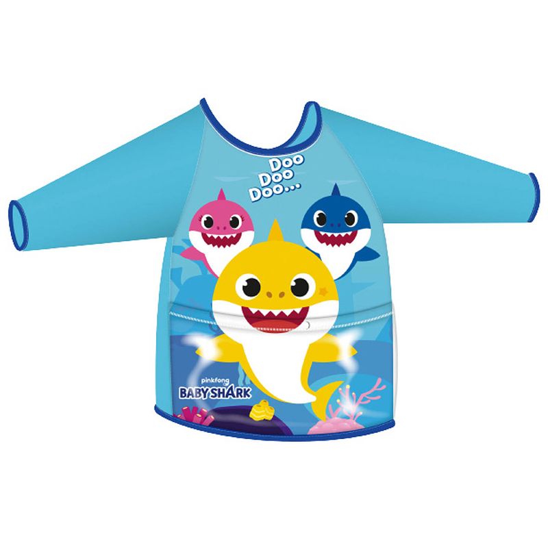 Foto van Pinkfong kliederschort baby shark polyester blauw/geel one-size