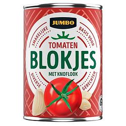 Foto van Jumbo tomatenblokjes knoflook 400g