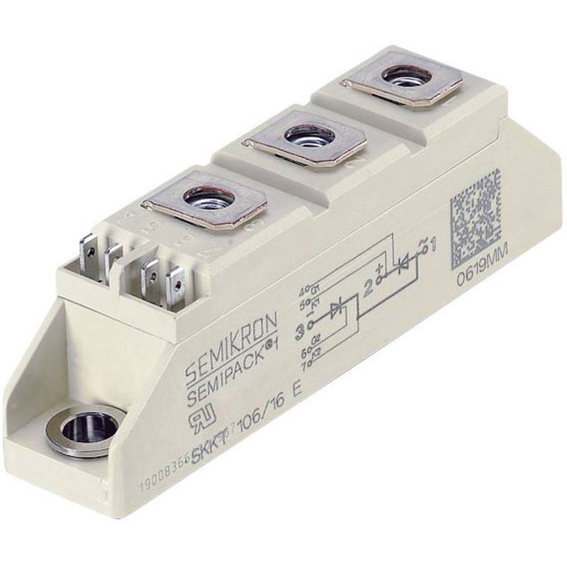 Foto van Semikron skkh106/16e thyristor (scr) - module semipack 1 1600 v 106 a