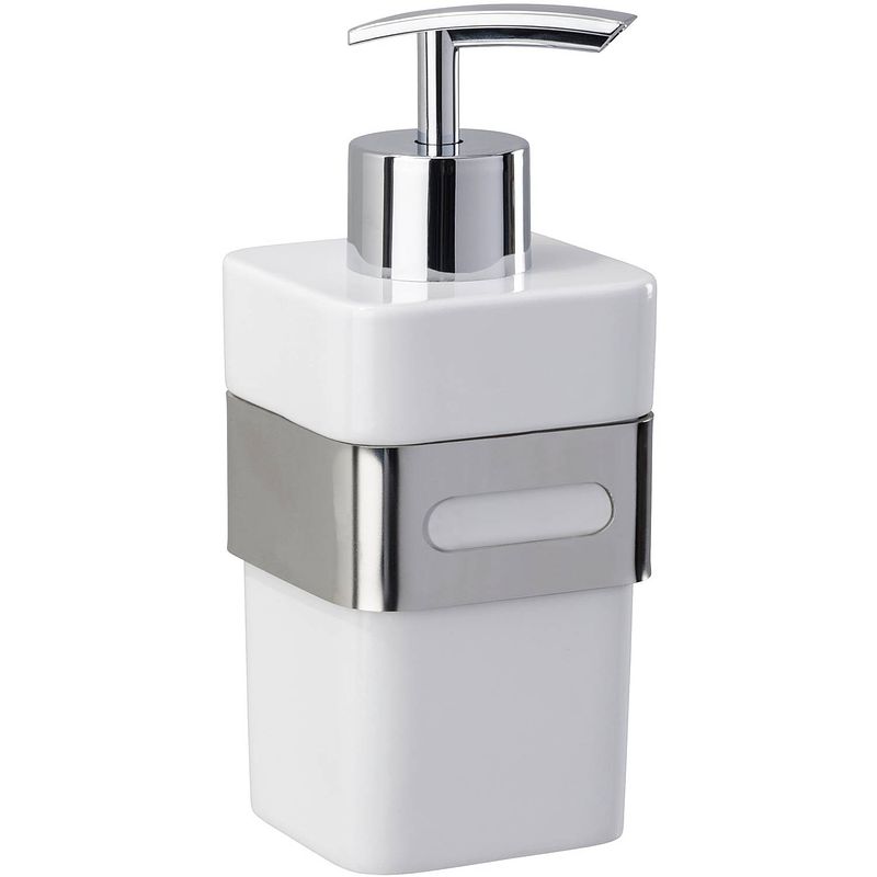 Foto van Wenko zeepdispenser premium plus 340 ml 7 x 9 x 15,5 cm rvs/abs