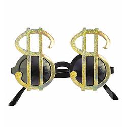 Foto van Dollar brillen goud - verkleedbrillen
