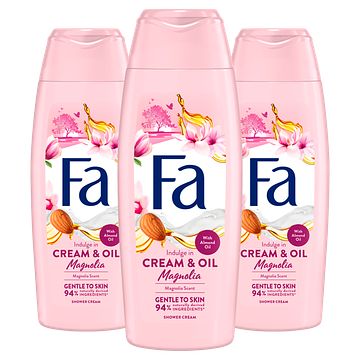 Foto van Fa cream & oil magnolia douchecreme mega voordeel 3 x 250ml bij jumbo