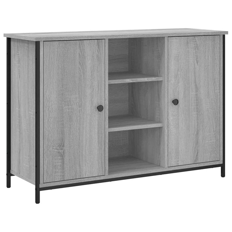 Foto van Vidaxl dressoir 100x35x70 cm bewerkt hout grijs sonoma