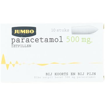 Foto van Jumbo paracetamol 500mg zetpillen 10 stuks