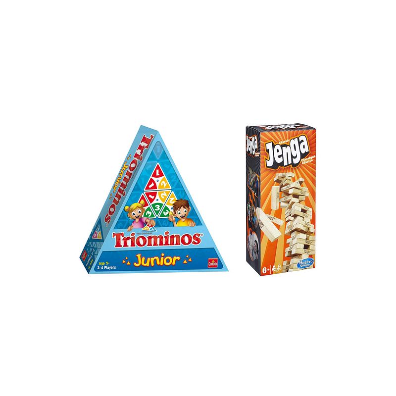 Foto van Spellenbundel - bordspellen - 2 stuks - triominos junior & jenga