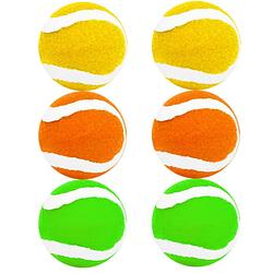 Foto van Set van 6x stuks gekleurde premium tennisballen 6,5 cm - tennisballen