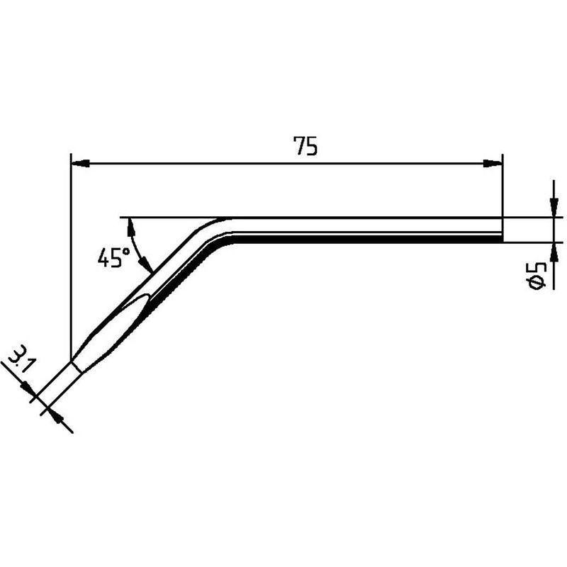 Foto van Ersa 0052jd soldeerpunt beitelvorm, gebogen grootte soldeerpunt 3.10 mm inhoud: 1 stuk(s)