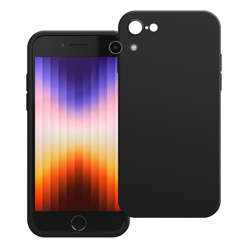 Foto van Just in case premium liquid color tpu case voor apple iphone se 2022 telefoonhoesje zwart