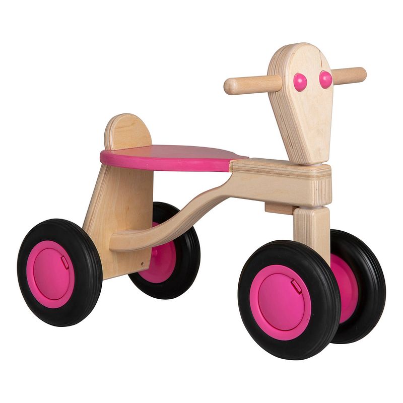 Foto van Van dijk toys houten loopfiets roze - berken