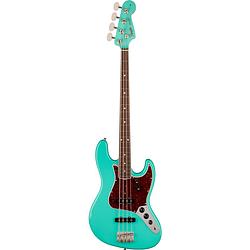 Foto van Fender american vintage ii 1966 jazz bass rw sea foam green elektrische basgitaar met koffer