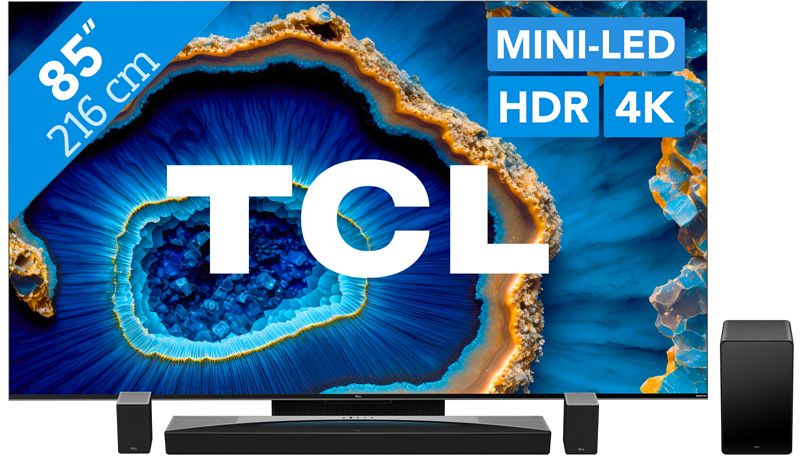 Foto van Tcl qd mini-led 85c803 (2023) + soundbar